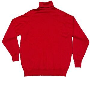 Vtg Women's Byford Red Turtleneck Sweater 100% Wool England Made Valentine Sz M